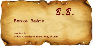 Benke Beáta névjegykártya